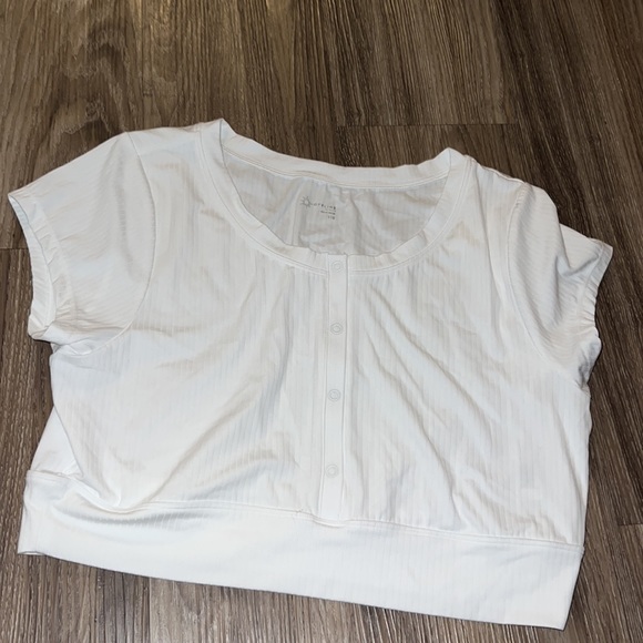 Aerie white button down crop top - Picture 2 of 5